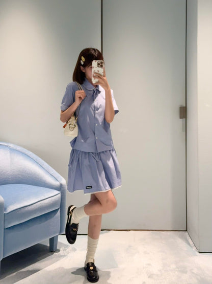 26ss Peter Pan Collar Short-Sleeve Shirt