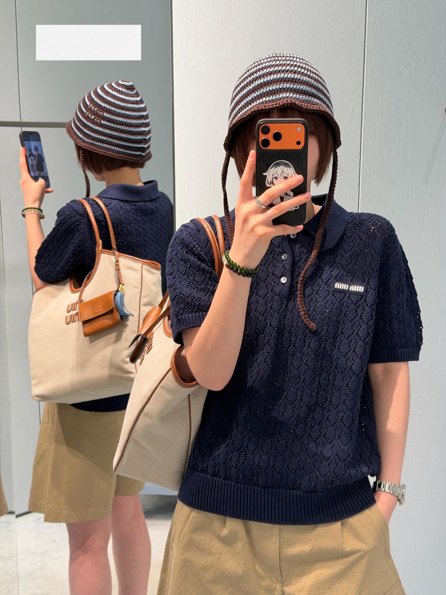26ss Collared Hollow-Out T-Shirt