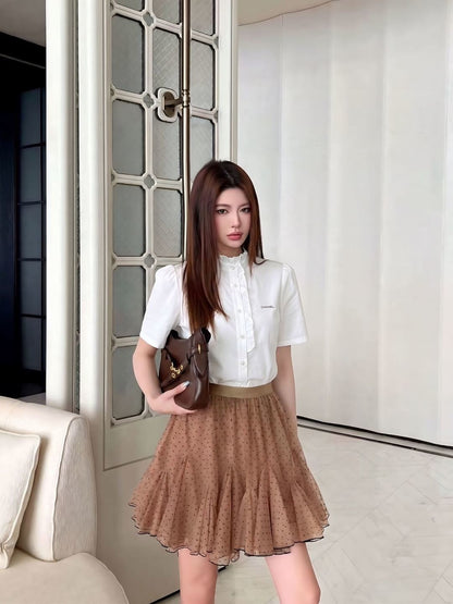 26ss Ruffle Trim Short-Sleeve Shirt