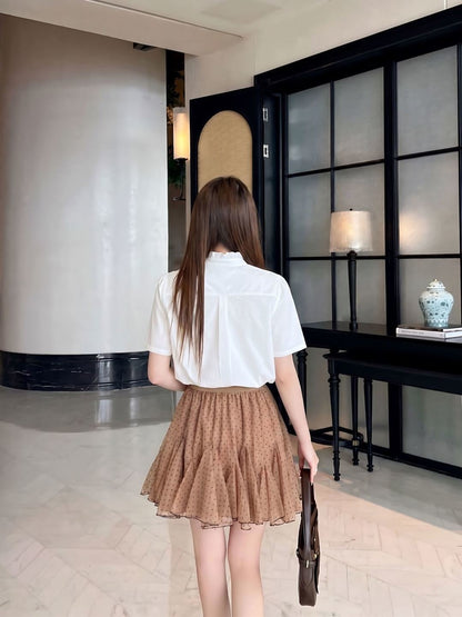 26ss Ruffle Trim Short-Sleeve Shirt