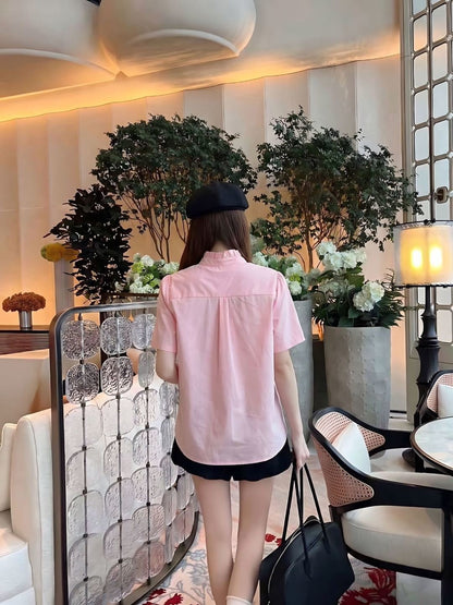 26ss Ruffle Trim Short-Sleeve Shirt