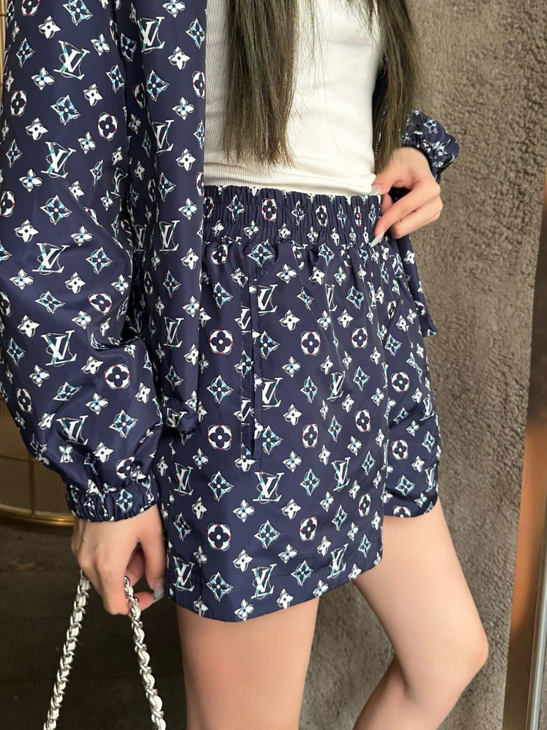 26ss Reversible Hoodie Jacket with Elastic Waist Shorts