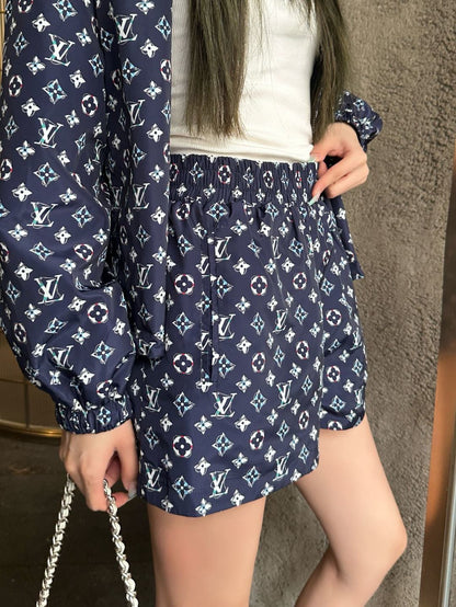 26ss Reversible Hoodie Jacket with Elastic Waist Shorts