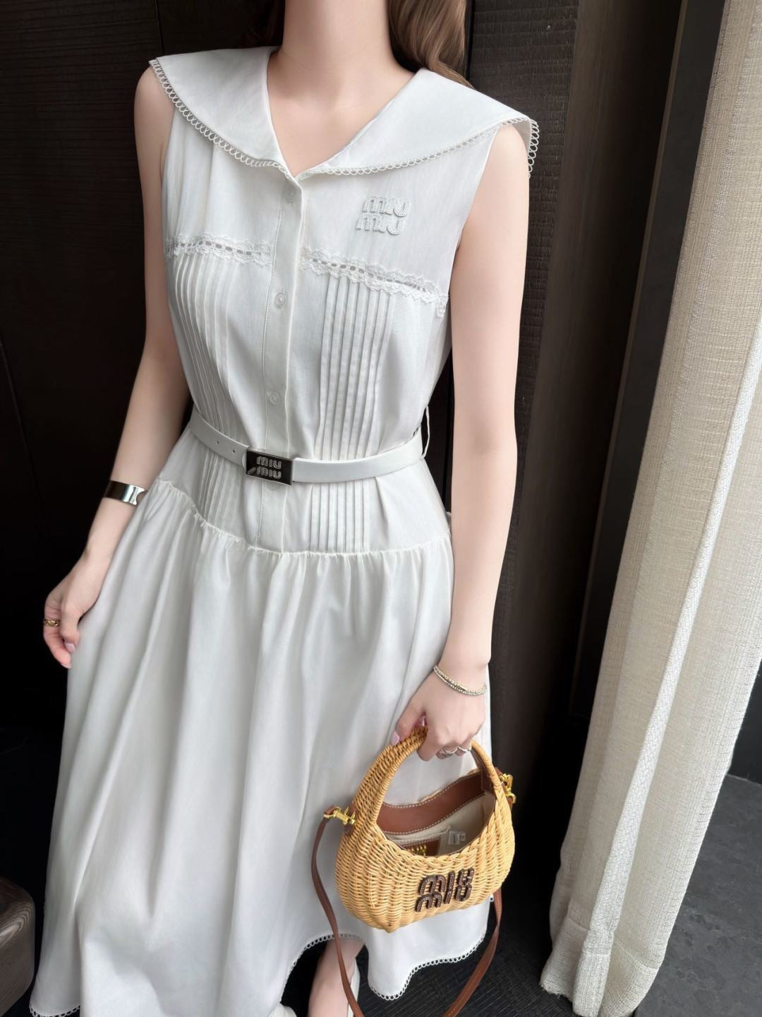 26ss College-style long dress