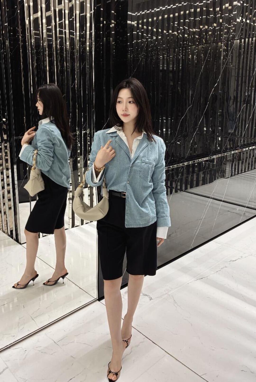 26ss Long-sleeve shirt / with straight-leg pants