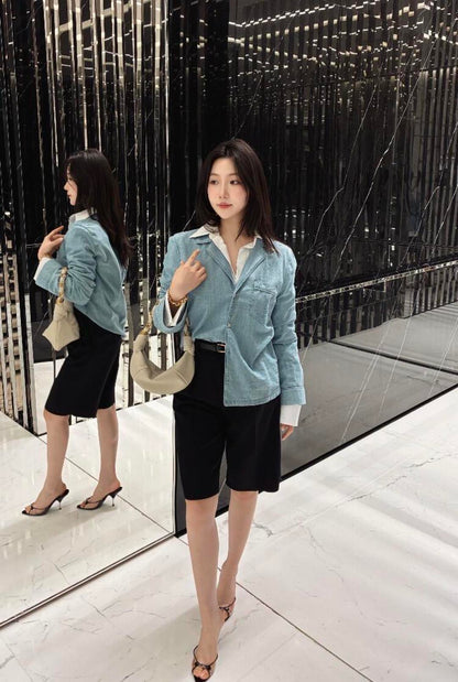 26ss Long-sleeve shirt / with straight-leg pants