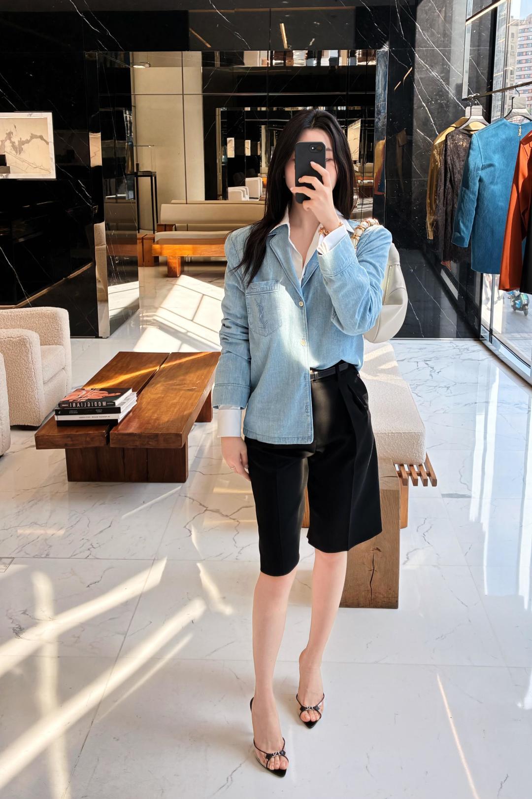 26ss Long-sleeve shirt / with straight-leg pants