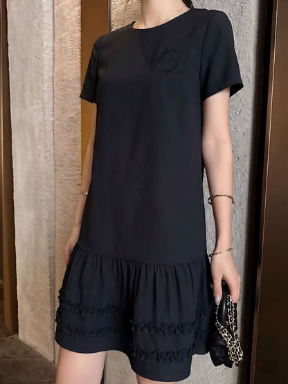 26ss Color-Block Straight-Cut Dress