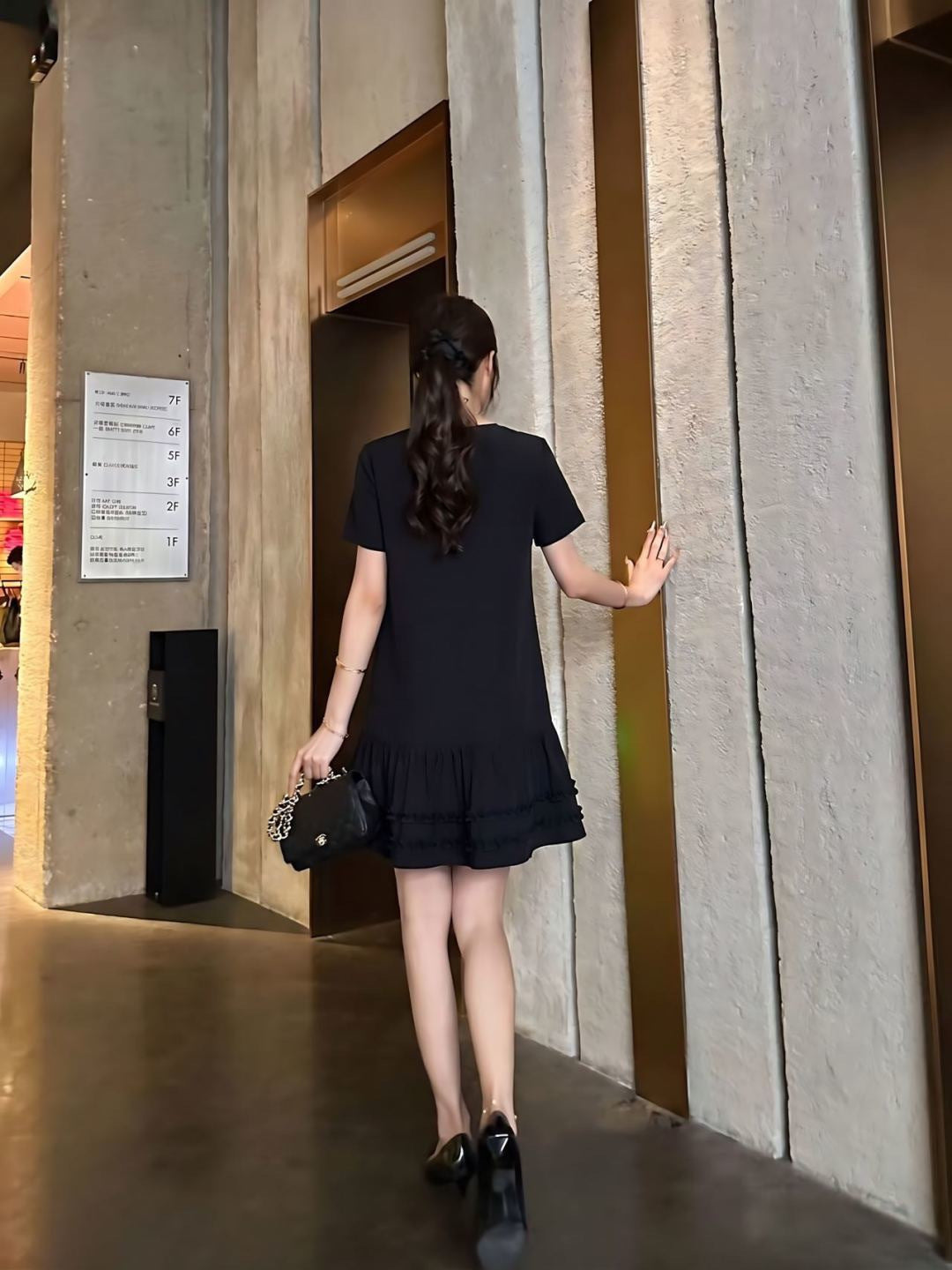 26ss Color-Block Straight-Cut Dress