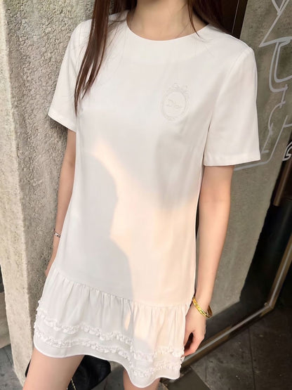 26ss Color-Block Straight-Cut Dress