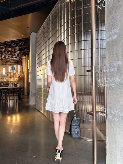 26ss Color-Block Straight-Cut Dress