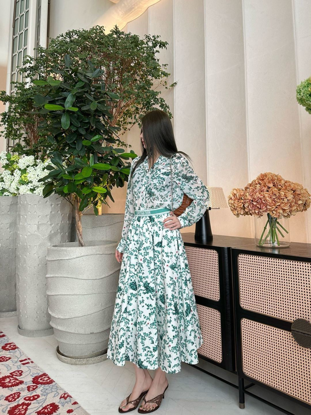 26ss Floral-Print  Flared Skirt