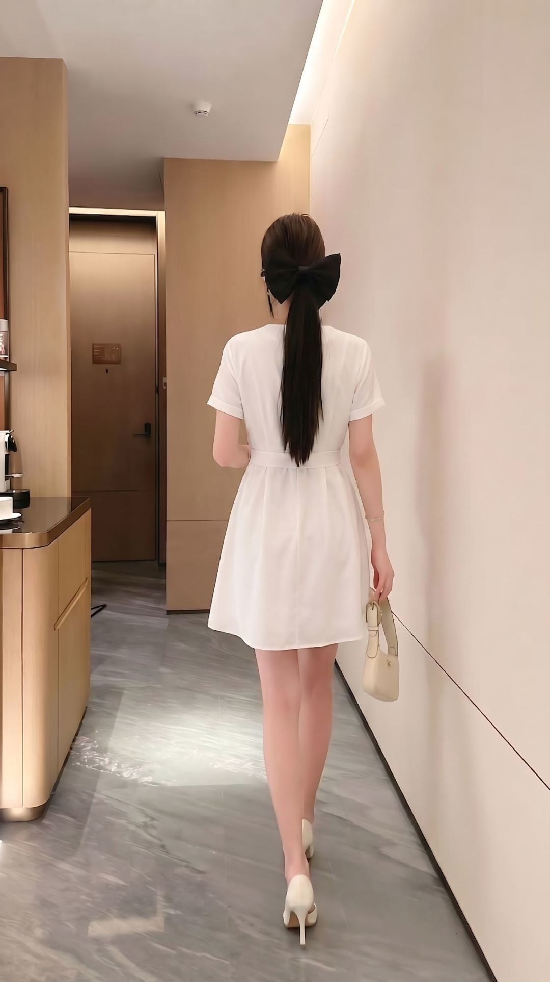 26ss Cinched Waist Tie Dress