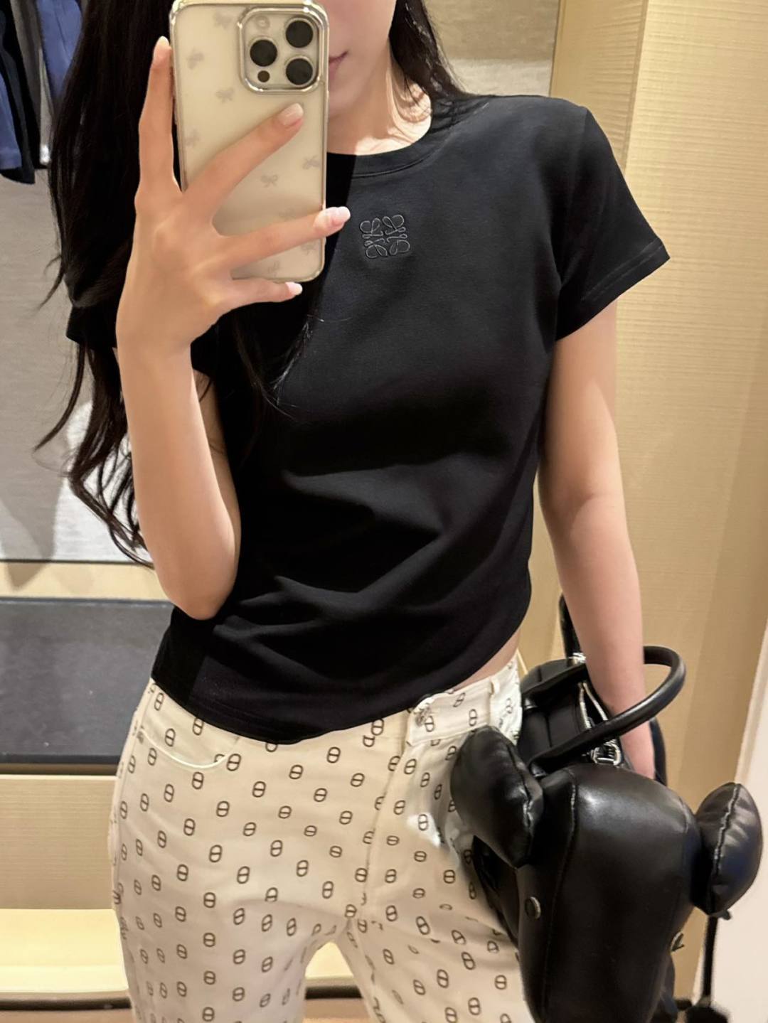 26ss Embroidered Pattern Slim Fit T-Shirt