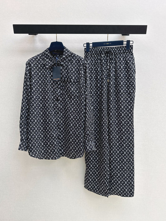 26ss Monogram Pattern Long-Sleeve Shirt / Straight-Leg Pants