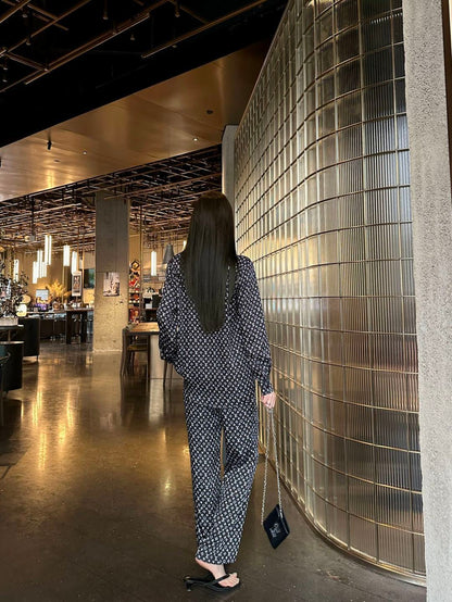 26ss Monogram Pattern Long-Sleeve Shirt / Straight-Leg Pants