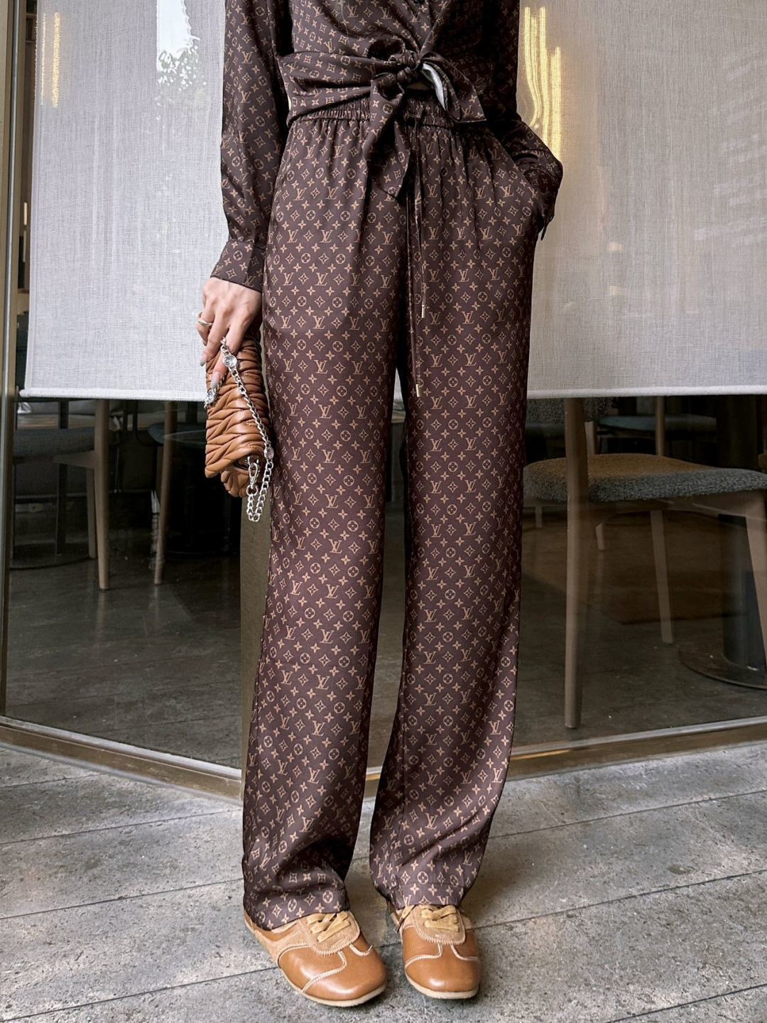 26ss Monogram Pattern Long-Sleeve Shirt / Straight-Leg Pants