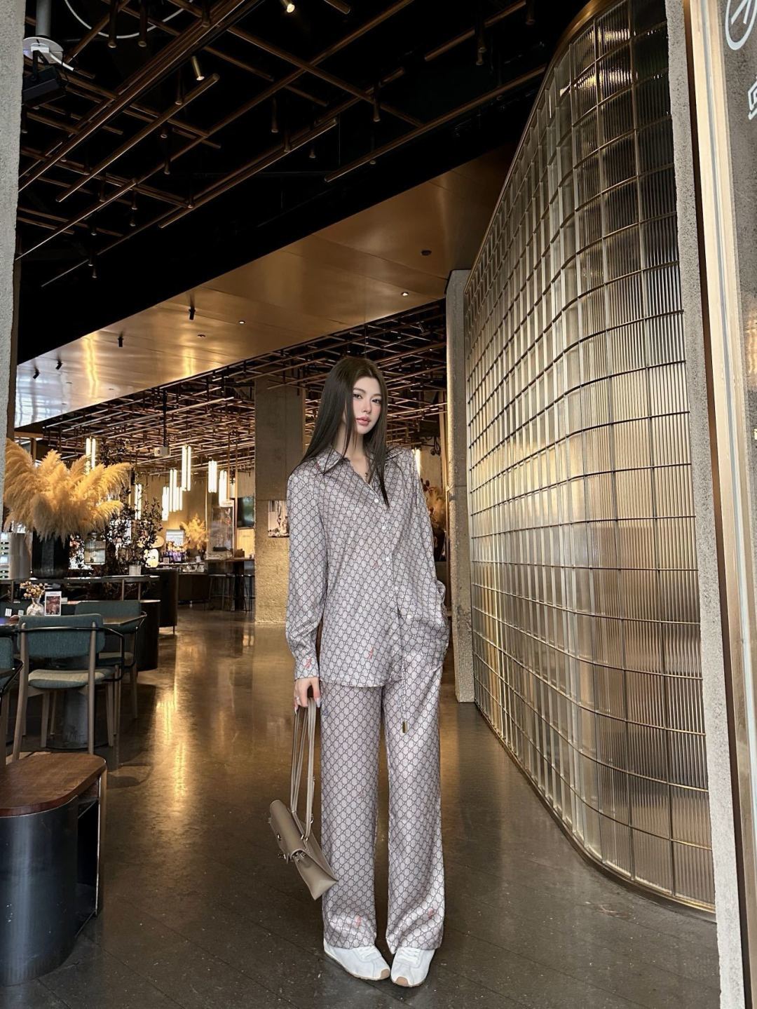 26ss Monogram Long-Sleeve Shirt / Straight-Leg Pants