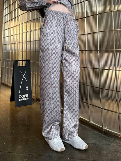 26ss Monogram Long-Sleeve Shirt / Straight-Leg Pants