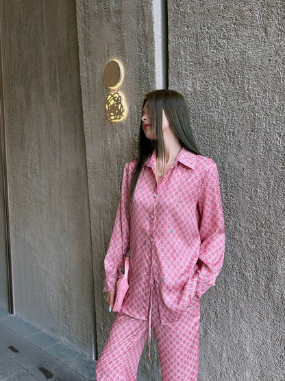 26ss Monogram Long-Sleeve Shirt / Straight-Leg Pants