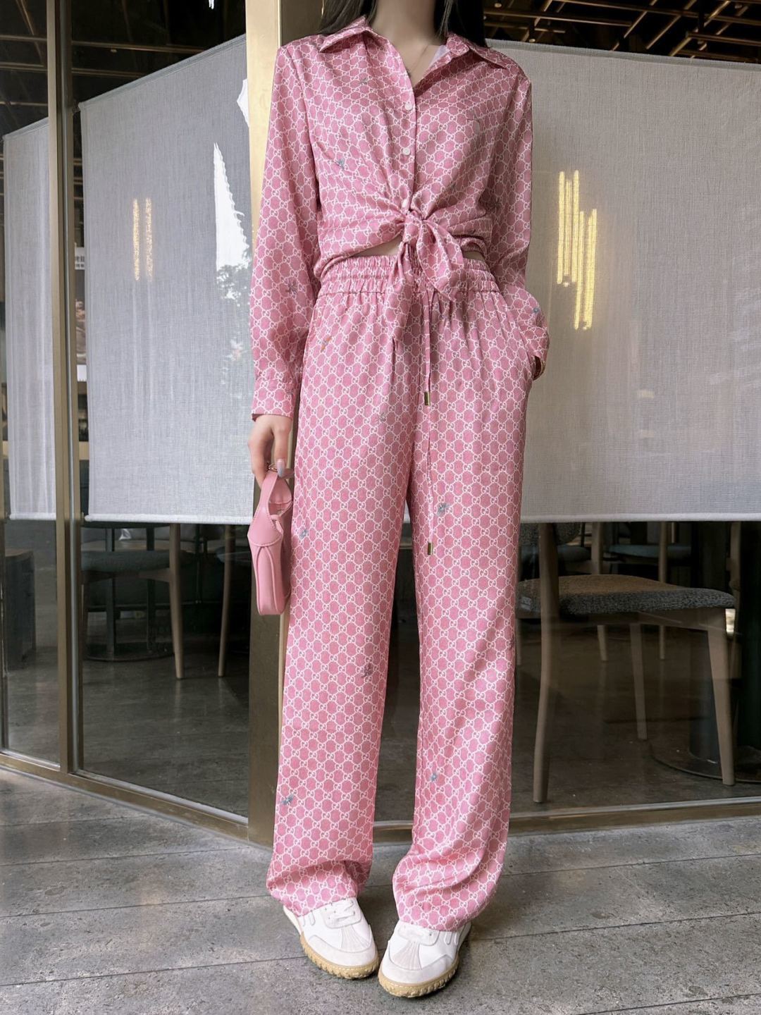 26ss Monogram Long-Sleeve Shirt / Straight-Leg Pants