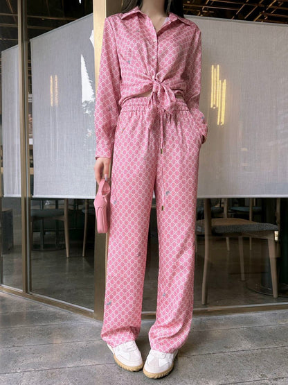 26ss Monogram Long-Sleeve Shirt / Straight-Leg Pants