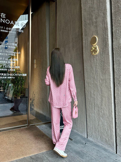 26ss Monogram Long-Sleeve Shirt / Straight-Leg Pants