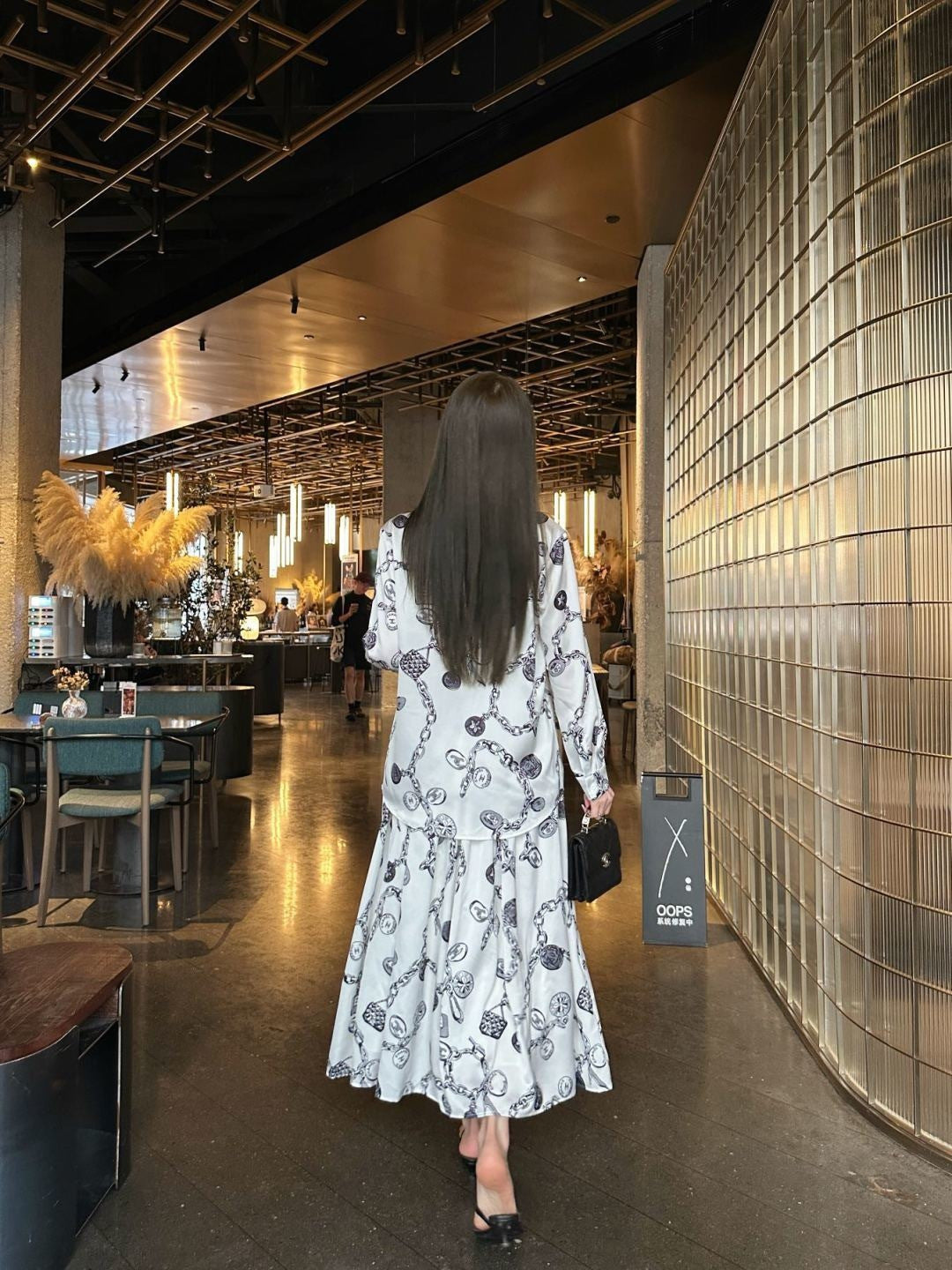 26ss Loose printed shirt / A-line skirt