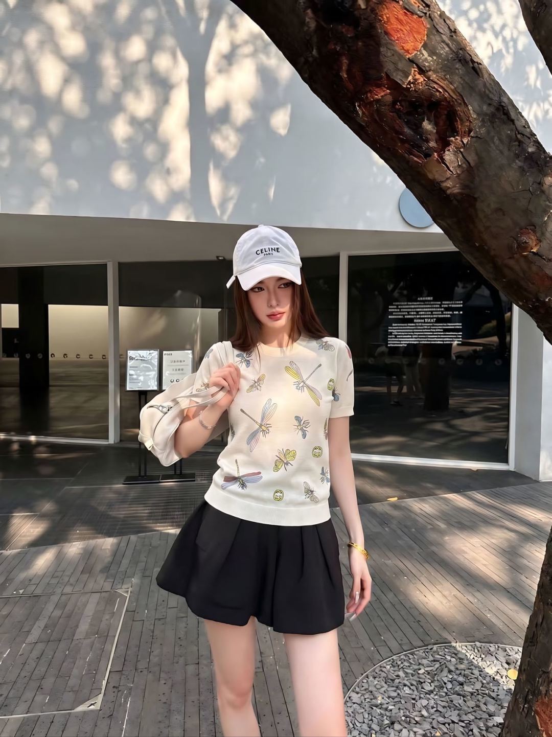 26ss Dragonfly Pattern Embroidered Short Sleeve