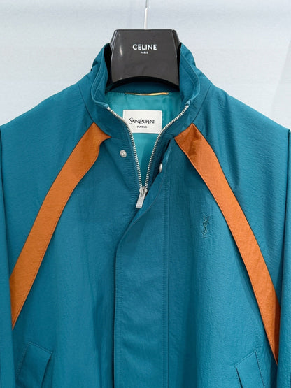 Peacock Blue Color-Blocked Jacket
