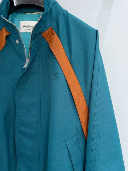 Peacock Blue Color-Blocked Jacket
