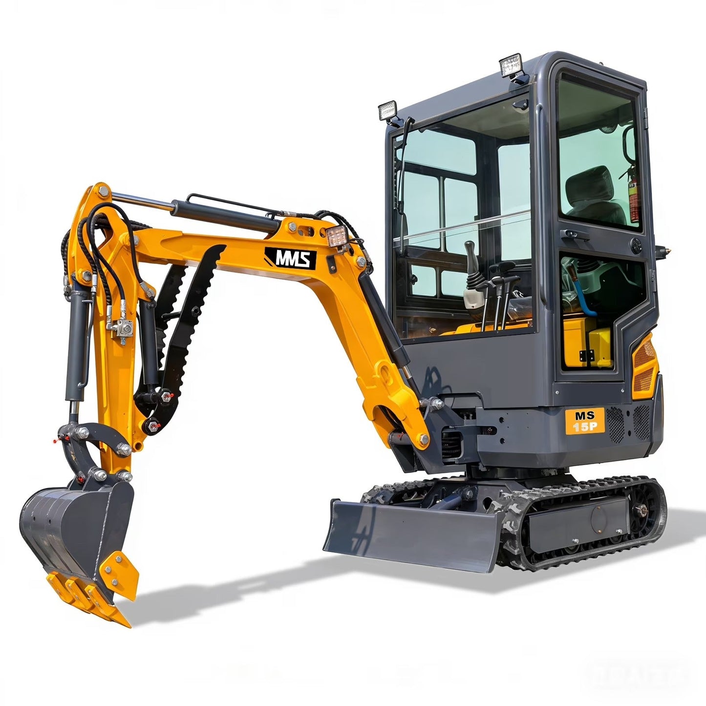MS15PRO Mini Excavator with Cab,B&S Engine with Side Swing Boom and Hydraulic Thumb