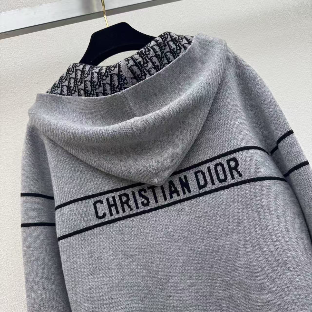 Reversible Cashmere Knit Hooded Jacket