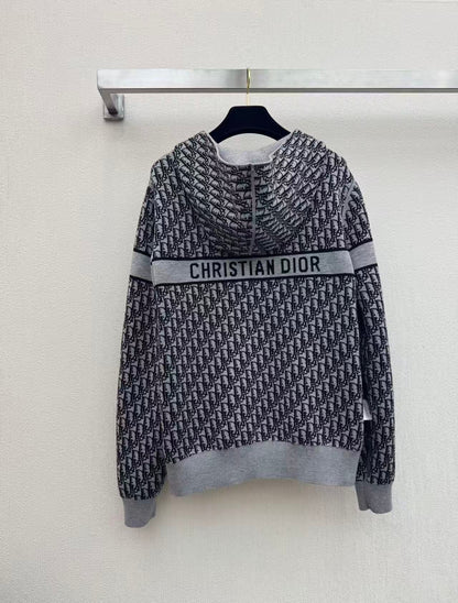 Reversible Cashmere Knit Hooded Jacket
