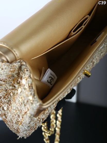 25 new tweed sequin chain bag