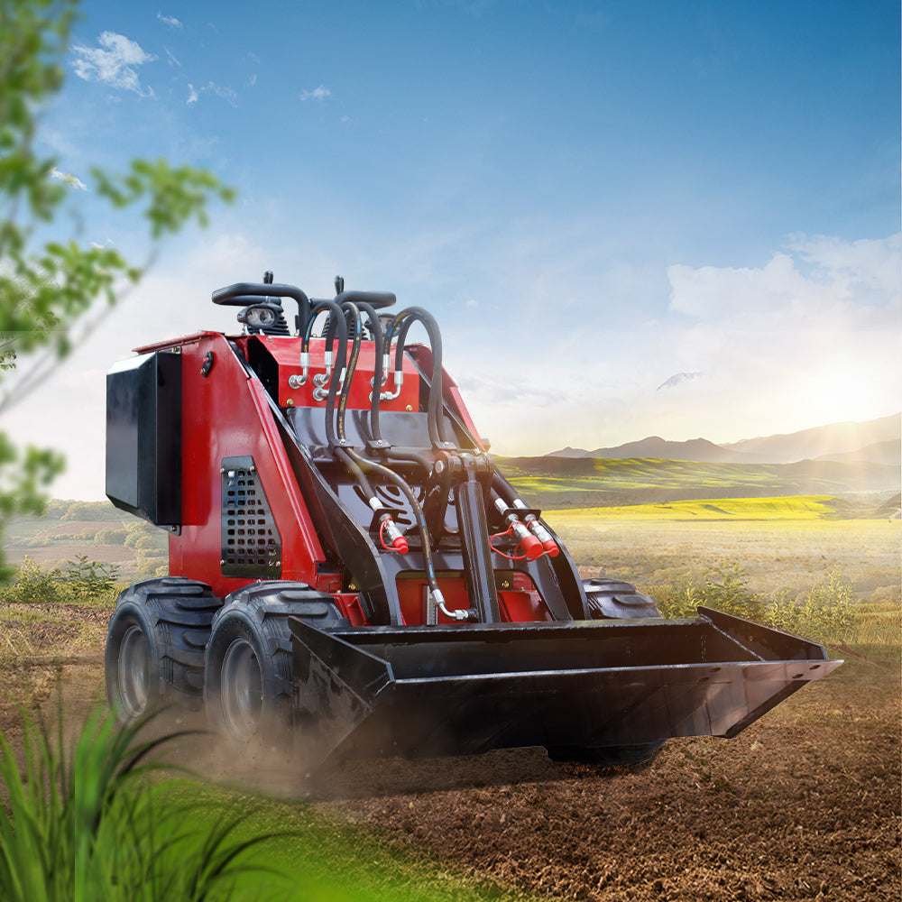 MS320L Mini Stand On Skid Steer Wheel Loader With 13.5 HP Gasoline Engine