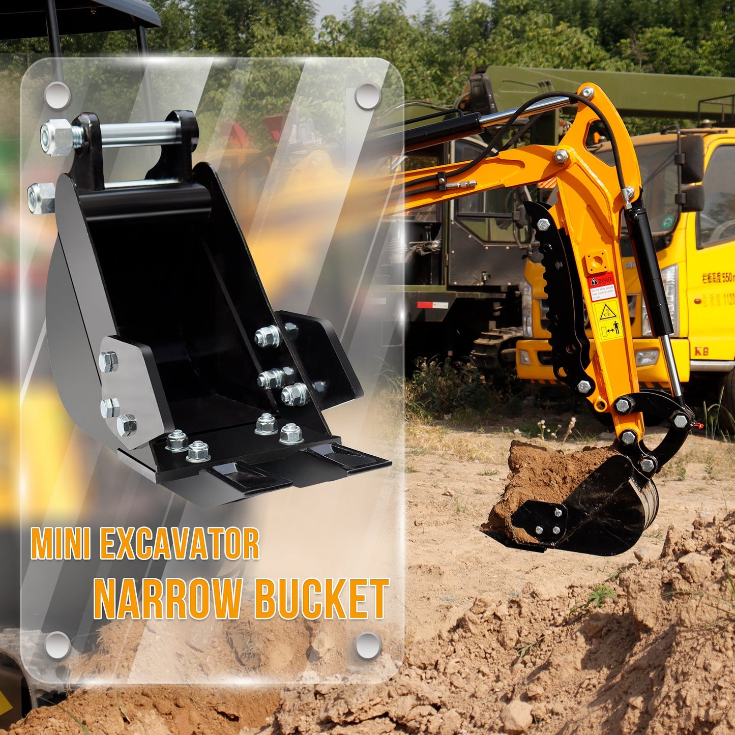 MMS 200mm Mini Excavator Bucket Attachment