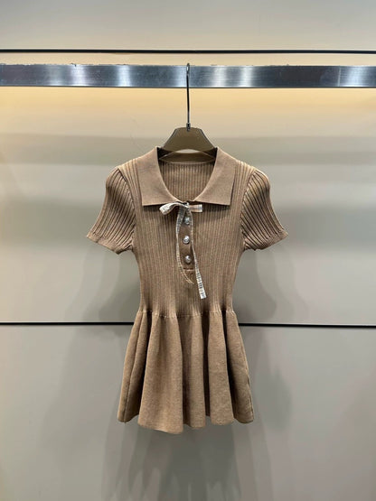 25 Early Autumn Slim Short Sleeve Dress