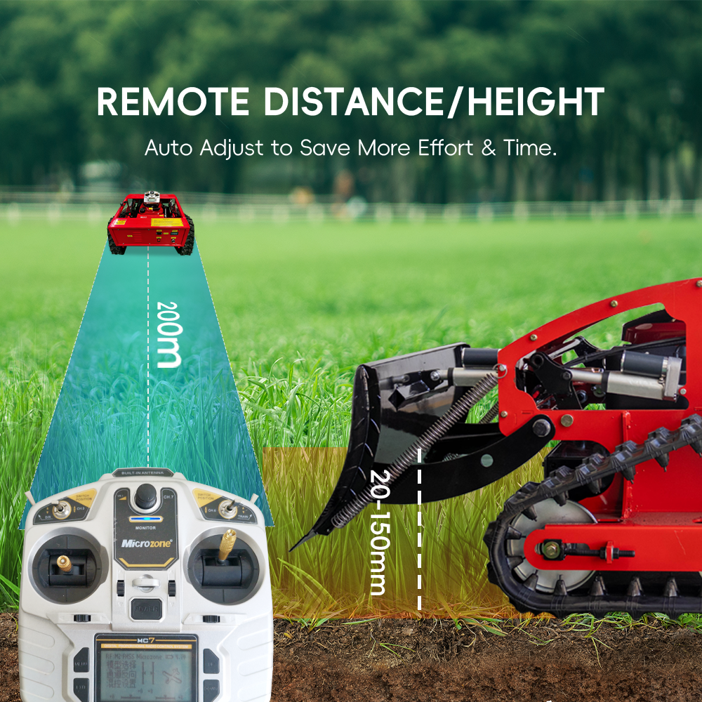 MS550B Remote Control Lawn Mower with Tracks – 21" Gasoline Remote Control Mower