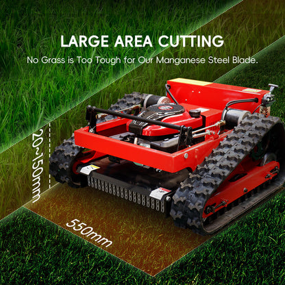 MS550J Remote Control Lawn Mower with Tracks – 21" Gasoline Mower, Adjustable Cutting Height, 45° Slope Climbing
