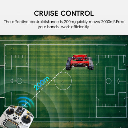 MS550J Remote Control Lawn Mower with Tracks – 21" Gasoline Mower, Adjustable Cutting Height, 45° Slope Climbing