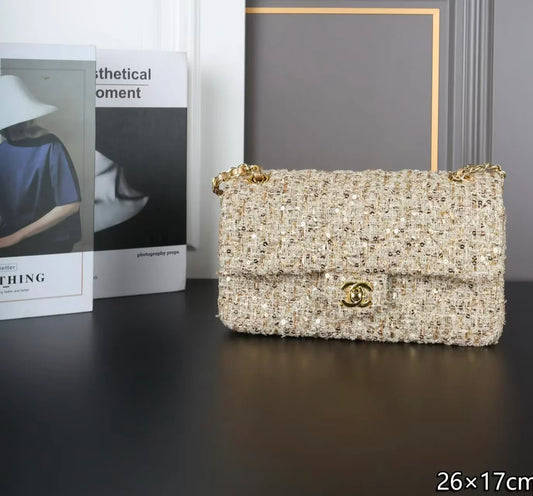 25 new tweed sequin chain bag