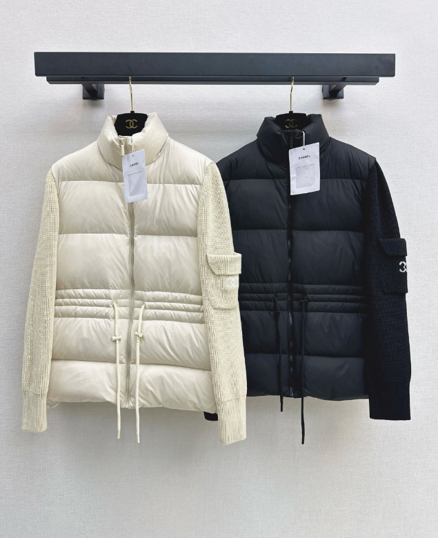 26 Fall/Winter Latest Wool Sleeve Patch Drawstring Down Jacket