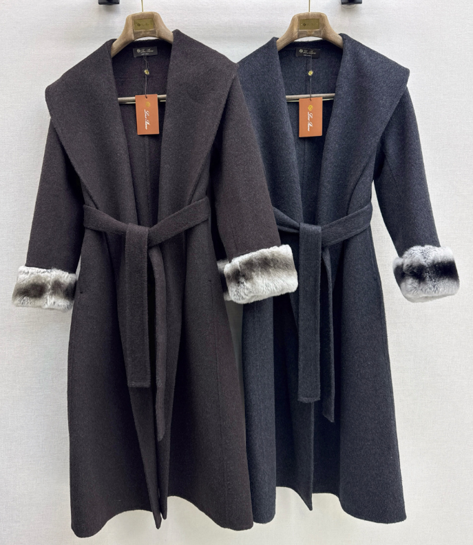 26 Fall/Winter Latest Style Long Double-Faced Wool Coat with Large Lapel