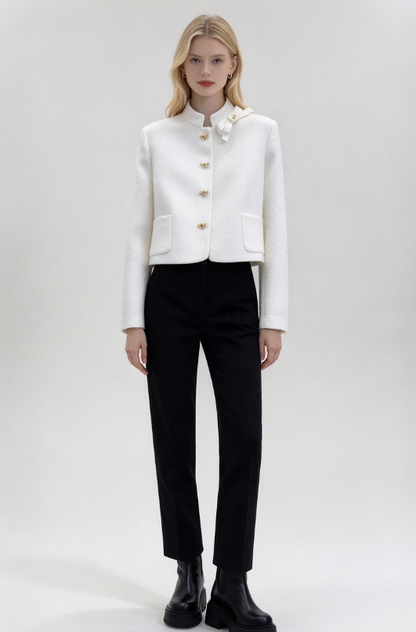 26New Long-Sleeve Cardigan with Bow Detail