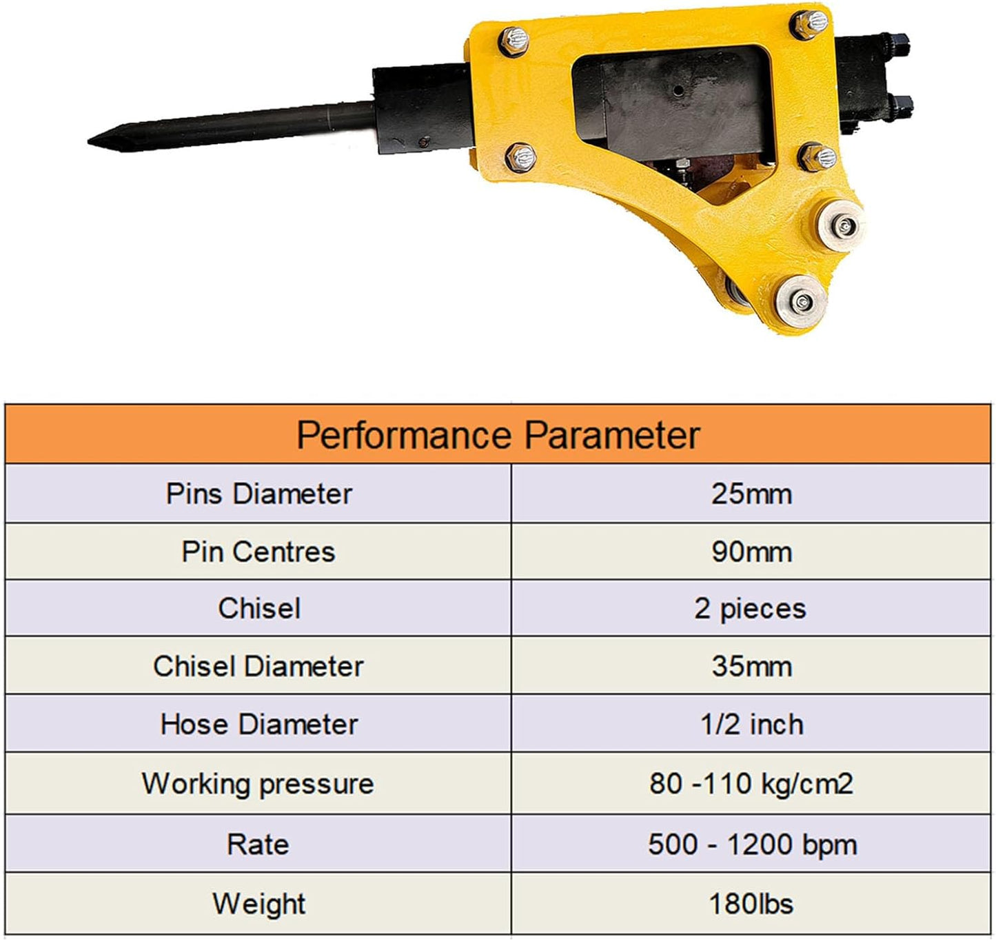 MMS Mini Excavator Breaker, Hydraulic Concrete Breaking for 0.8-1 Ton Mini Excavator