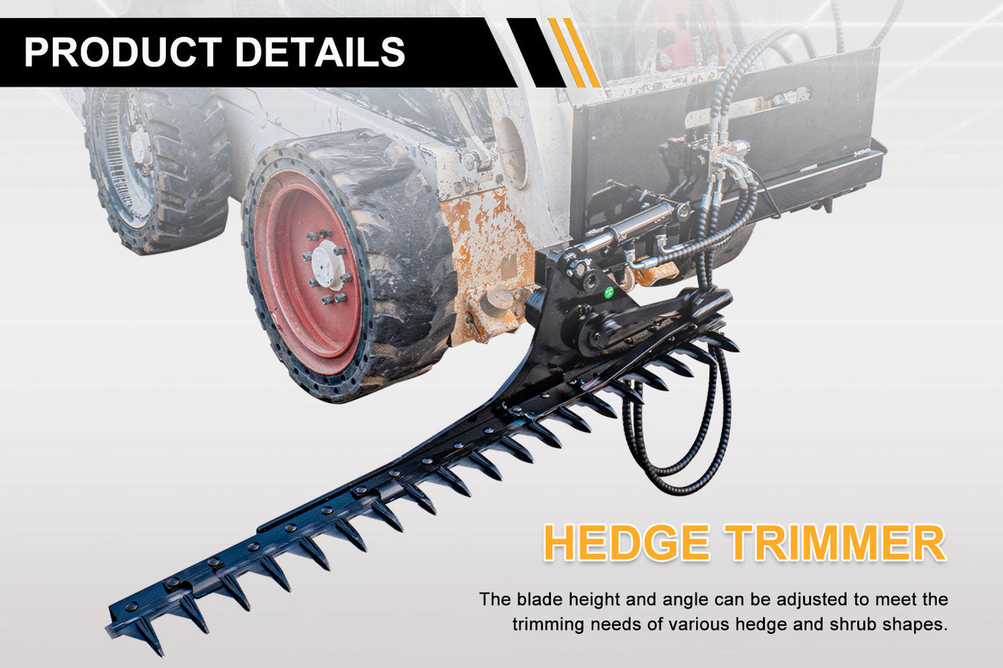 MMS 59" Hedge Lawn Mower String Trimmer Attachment for Skid Steer, Grass Cutting Machine