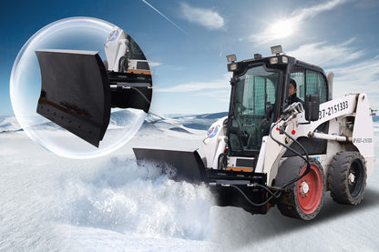 MMS 70" Skid Steer Bulldozer Blade / Snow Plow Pusher 30° Left & Right Snow Plow Pusher Attachment