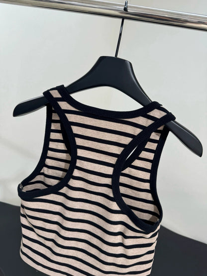 25SS New Wool Blended Striped Vest