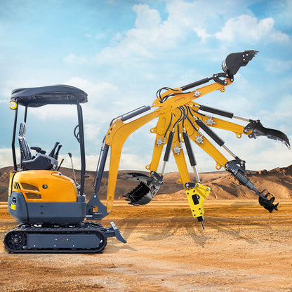 MMS Mini Excavator Hydraulic Thumb Clip with 2 Hydraulic Cylinder for Small Digger up to 2 tons